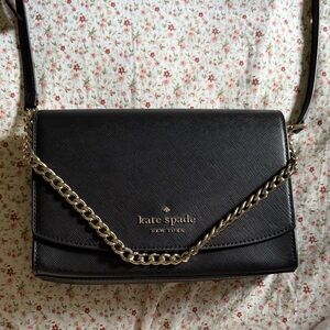 Kate Spade Black Crossbody with Gold Chain